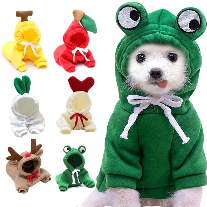 CalmaFruit™ Cozy Fleece Hoodie for Small Dogs & Cats
